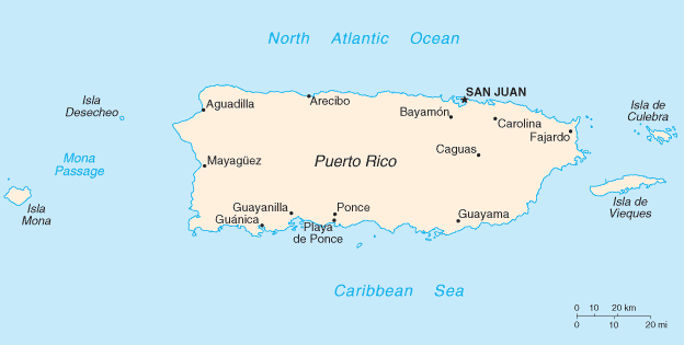 politisch karte von puerto rico
